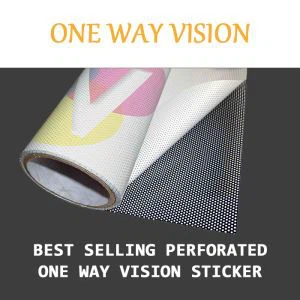 Sticer Gweledigaeth Un Ffordd Tyllog