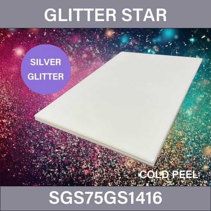 Taflen PET Glitter Arian DTF